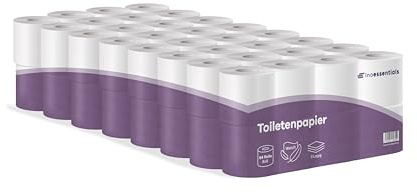 Inoverse Papier Toilette 64 Rouleaux – Papier Hygiénique WC 3 Plis Triple Épaisseur, 150 Feuilles par Rouleau, Doux et Résistant, 100% Cellulose, Grand Pack Familial