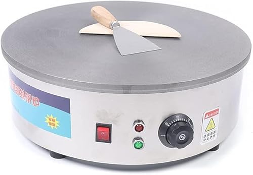 TESUGN Crêpes Maker, 2800W Profi Crêpes Maker Platte Crepesmaker für Pfannkuchen, Pan Cakes, Omeletts, Temperaturbereich: 50-300°C, Edelstahl/unbeschichtetes Gusseisen, 45cm Crepesplatte Crepesmaker