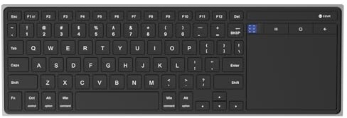 CZUR K1S Wireless Keyboard with Trackpad, Bluetooth Keyboard Touchpad, Mini Keyboard with Trackpoint Compatible with Windows, MacOS, iOS and Android, QWERTY Layout - Black
