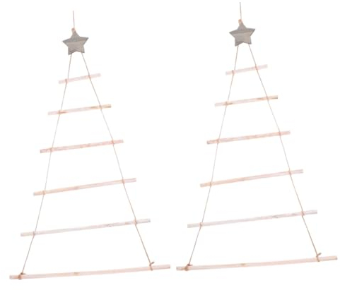 RORPOIR 2stücke Hängende Holzleiter Weihnachtsdekoration Für Kreatives Design Mit Trockenästen Rustikale Home Decor Für Festliche Atmosphäre Für Familie Und Freunde