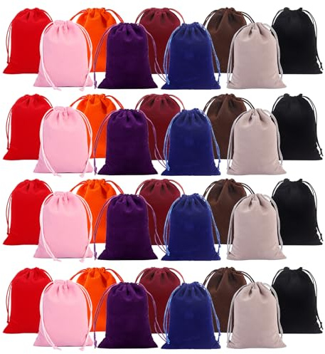 CATELL 36 Pcs Samtsäckchen Klein 7×9cm für Partys Geschenktüten Weihnachten | Samtbeutel Schmuckbeutel mit Kordelzug Samtbeutel Klein Samtbeutels Bunte Samtbeutels Kordelzug für Hochzeiten Gunsten