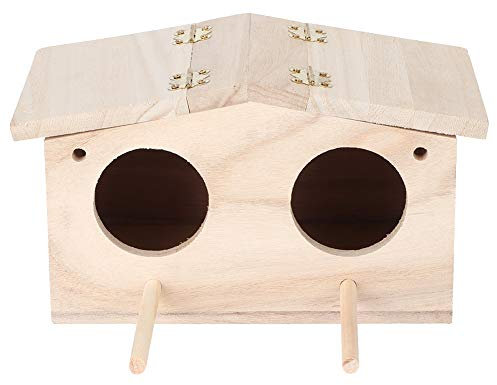 Nids d'oiseaux en Bois pour Animaux de Compagnie, Boîte D'élevage, Cage, Nichoir, Accessoires pour Perroquets, Hirondelles, Jolie Cabane en Rondins, Abris Attrayants Ventilés,