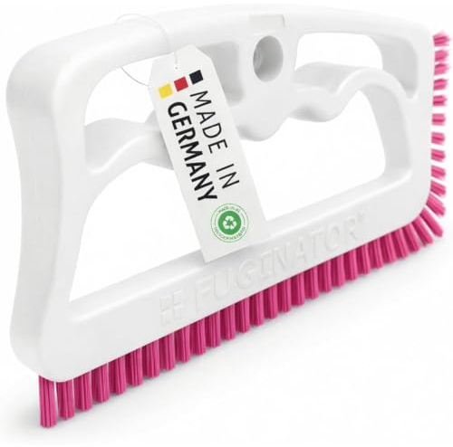 FUGINATOR® | Fugenbürste für Bad, WC & Küche – Handliche Bürste zur Fugenreinigung von Wand- & Bodenfliesen – Effektive Spaltreinigungsbürste für Enge Zwischenräume – Made in Germany – Weiß/Pink