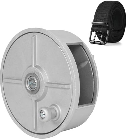 Dreamoon Lightweight Tie Wire Reel with Black Work Belt, 6.29’’ Aluminum Coil Holder Wheel, Rewindable Dispenser, Compatible 12-18 Gauge Wires, for Left or Right-Handed Operation
