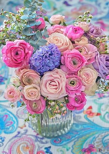 Bouquet De Fleurs - Puzzle De 5000 Pièces, Beau Puzzle D'Illustration, Puzzle D'Œuvres d'art, Décoration De Bureau À Domicile, Le Jeu De Bureau Le Plus Satisfaisant Et Le Cadeau