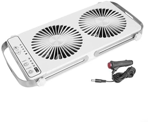 BlissfulAbode RV Roof Window Fan Portable Double Row Ventilation Cooling System with Adjustable Speed for Camper Trailer(White)