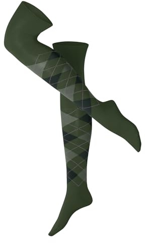 Burlington dam Over-Knee Strumpor Marylebone W Ok ull 1 par, Grön Asparagus 7045, 36-41