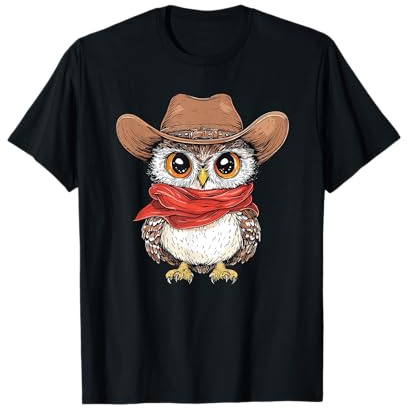 Cowboy-Eule mit Hut und Bandana T-Shirt