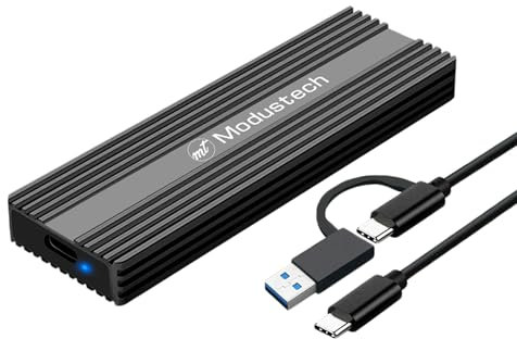 ModusTech 1TB External SSD NVMe– USB 3.2 Gen 2 | Up to 2300MB/s | Slim & Ultra Fast | 3-Year Warranty |M.2 Portable External Solid State Drive 1TB for Mac, PS5, Xbox Series Laptop & PC iPhone 15/16
