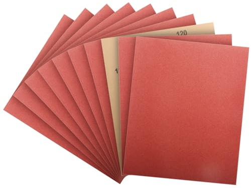 PMIQSA Papel De Lija Grano 120, 230x280mm Profesional lija | Papel Abrasivo Impermeable para Coches Metales Paredes Madera Muebles, Papel de Lija para Pulir en Húmedo y Seco