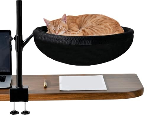 Generisch Katzen Schreibtisch Bett | Indoor Katzenschlafplatz Schreibtischliege - 360° Drehbares Möbelstück Mit Abnehmbarer Waschbarer Hülle Für Arbeit Zuhause Schreibtisch Spiel Tischinsel