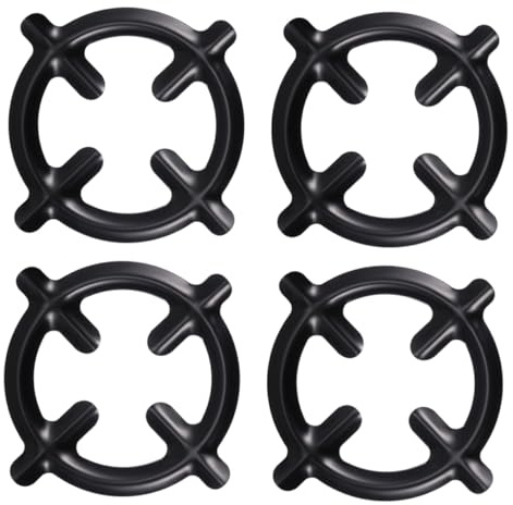 SHINEOFI Supports pour Cafetières en Fer Noir 4 Pcs Surface Lisse et Finition Soignée pour Cuisinière à Gaz et Plaque de Cuisson