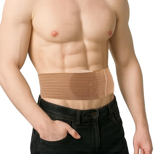 Nabelbruchbandage Herren und Damen, elastisch und atmungsaktiv (M) | Nabelhernie Gürtel, Bauchgurt nach OP, geeignet für Nabel, Inzisional, Epigastric und Ventral