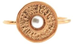 Cavill Roségoldener 925 Sterling Silberring mit 3 mm runder Süßwasserzuchtperle, filigranes organisches Design, moderner Perlenring aus China, Größe 18 & 20