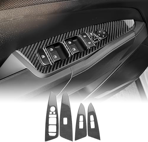 KUNGKIC Para Kia Sportage 2022 2023 2024 2025 Accesorios Panel de Control de Coche Interruptor de Elevación de Cristal de Ventana Consola Cubierta de Fibra de Carbono Pegatinas Decorativas Interior