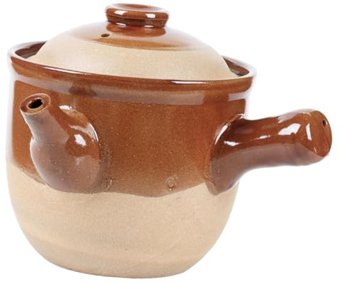jojofuny Marmite Traditionnelle en Terre Cuite pour Médecine Chinoise Pot à Ragoût 15 L Résistant Haute Température Cuisson au Feu Direct Gaz Pot en Céramique Semi-Émaillée pour
