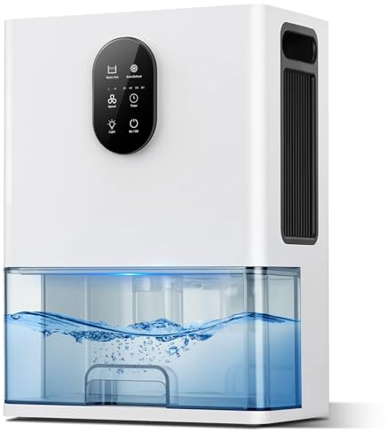 Deshumidificateur d Air Anti Moisissure, 3000ML Déshumidificateur Electrique Silencieux Portable Dehumidifier pour la Maison, Arrêt Automatique, 7 Lumières de Couleur, Dégivrage Automatique