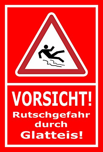 Melis-Folienwerkstatt Schild Rutschgefahr Glatteis - 30x20cm - Bohrlöcher - 3mm Aluverbund – 20 VAR S00018-047-D
