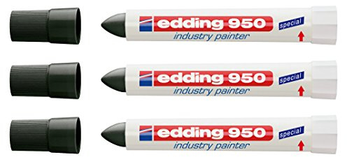 edding Spezialmarker 950 industry painter, 10 mm | (3 Marker, schwarz)