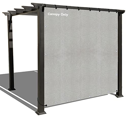Alion Home Sun Shade Privacy Panel with Grommets and Hems on 4 Sides for Patio, Awning, Window, Pergola or Gazebo - Smoke Grey (8' W x 6' H)