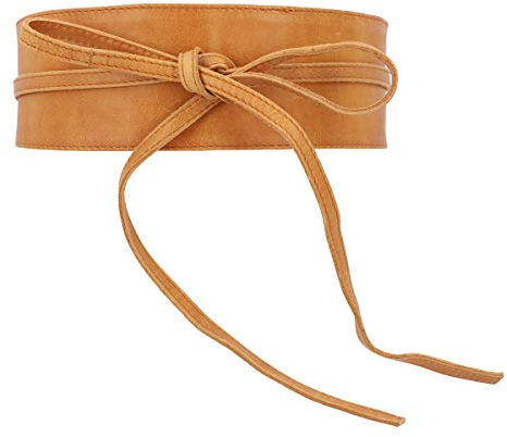 Gusti Gürtel Leder-Federica Damen und Herren Taillengürtel Breit Wickelgürtel zum Schnüren Hüftgürtel OBI schlichter Ledergürtel zum Binden Accessoires Braun Leder