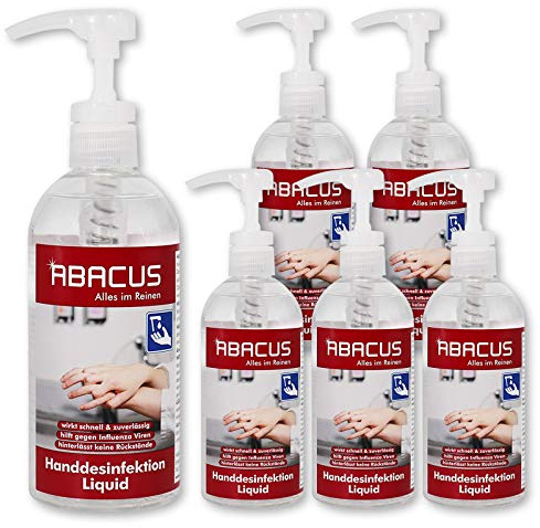 ABACUS® Desinfektionsmittel, Desinfektion, Händedesinfektion, Handdesinfektion, Handdesinfektionsmittel, Hautdesinfektionsmittel, Flächendesinfektion – Desinfektionsmittel 6x 500 ml (7566)