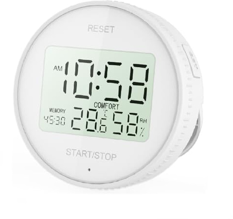 Homidy kitchen Timer Indoor Thermometer Electronic Hygrometer, Digital Timer for Exercise, Egg Timer, Classroom Timer for Teaching Cooking Fitness Baking Learning Oven, Magnetic 3*AAA Battery Included