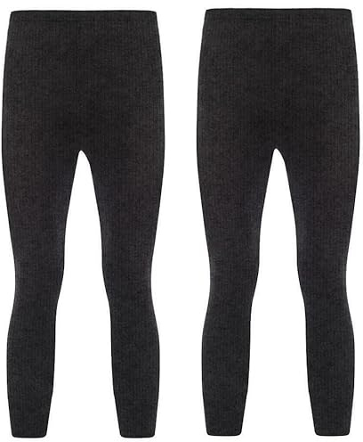 2 Piece Unisex Children Girls Boys Kids Thermal Long John Warm Bottom (UK, Age, 2 Years, 3 Years, Regular, Charcoal)