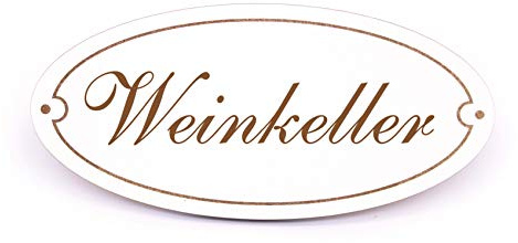 Schild Türschild Oval - Weinkeller - selbstklebend graviert Dekoschild 15x7cm