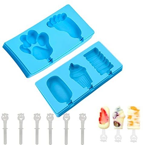 Eisformen Silikon eis am Stiel- 2 Stück Mini Eisform Popsicle Form mit Deckel, BPA Frei, Cakesicle Form DIY Eiscreme Stick Gefrorenes Dessert für Kinder und Erwachsene