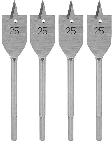 4Pcs Spaten Bohrer Set, 25mm Flacher Holzbohrer, Kohlenstoffstahl Paddel Flache Bits Holzbearbeitung Lochöffner DIY Bohrwerkzeuge