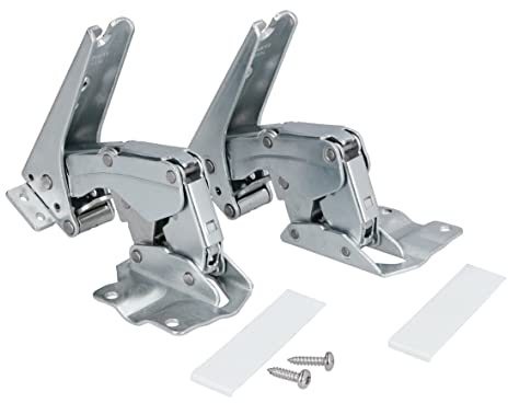 Europart Türscharnier Set für BOSCH 10052968 Kühlschrank Gefrierschrank KühlGefrierKombination, Silber