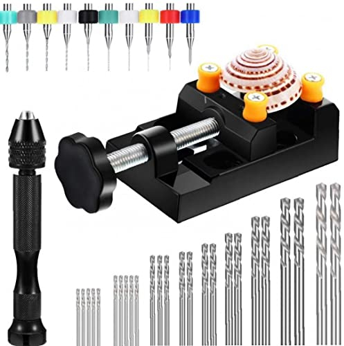 Sanfly 37 Stücke Pin Rubrige Handbohrer Mini Handbohrer Drehwerkzeuge Drehbohrer Und Schreit Für Handwerk Carving DIY Holzbearbeitung Kunststoff Schmuck Modellherstellung