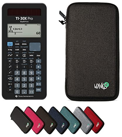 TI-30X Pro MathPrint inkl. WYNGS Schutztasche Dunkelgrau - Wissenschaftlicher Taschenrechner - Basic Set