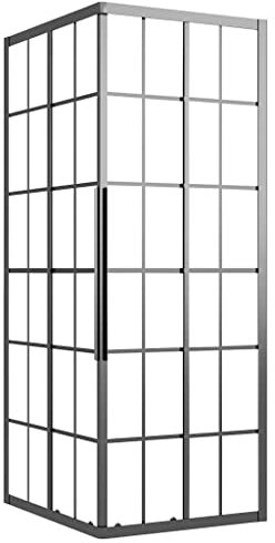 vidaXL Duschkabine Dusche Duschwand Duschabtrennung Duschtür Eckeinstieg Eckdusche Schwingtür Schiebetür Badezimmer Matt ESG 80x70x180 cm Schwarz