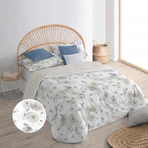 BELUM | Housse de Couette pour Lit 140X200 cm | Tissu : 100% Coton Bio 175 Fils Certifié Oeko-Tex | Modèle : Napier