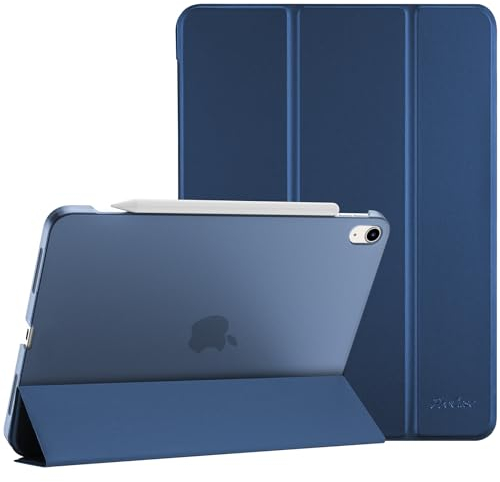 ProCase Coque pour iPad Air 11 Pouces (M3) 2025/(M2) 2024, Air 5ème 2022/4ème 2020 10.9 Pouces, Étui de Protection Anti-Chute, Rabat Magnétique Stable -Bleu Foncé