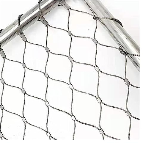DTVEW Red de Cuerda Rollo de Cerca de Alambre Galvanizado, Malla de Enrejado para Plantas Trepadoras, Puente Balcón Red Anti-Caída Red para Jaulas de Animales(Mesh 6CM,2x2m/6.6x6.6ft)