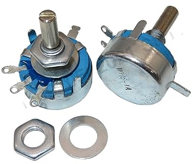 JMORCO 50PCS WH5-1A 1k 2k 10k 47k 4k7 470r 100k 470k 220k 1k5 22k 1m ohm 3-Terminals Round Shaft Rotary Taper Carbon Potentiometer WH5 (Size : 220K Ohm)