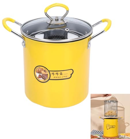 Mini Friteuse 3L, Friteuse à Huile Profonde En Acier Inoxydable Avec Poignée Anti-échaudure, Marmite De Cuisine Avec Couvercle De Filtre à Huile Pour Frites, Frites, Poisson Et Poulet