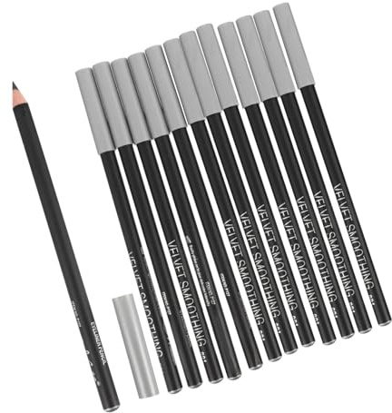 TOVINANNA 12 Pièces Crayon à Sourcils Noir Bois et Plastique, Eyeliner Waterproof Facile à Utiliser pour Maquillage Longue Tenue Usage Personnel et Professionnel