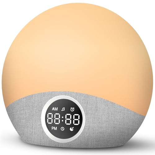 SWIFTVEIN Sveglia con luce diurna con alba – sveglia con 30 suoni – Luce solare e lampada da notte per camera da letto – Sunrise Alarm Clock