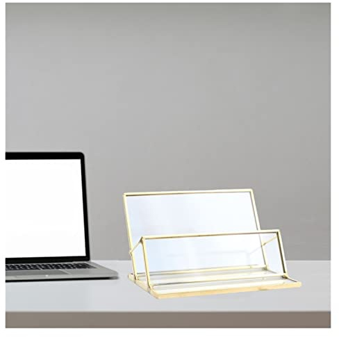 DIANXI Visitenkartenträger Schreibtischregal Box Aufbewahrungsständer Acryl Transparenter Desktop Visitenkartenhalter(B)