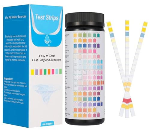 Zubehors Poolwasser-Teststreifen | 16-in-1 Brunnen-Trinkwasser-Testkit - Blei-Testset für Heimwasser, Aquarium-Teststreifen, 100 Streifen, einfaches Testen von Blei