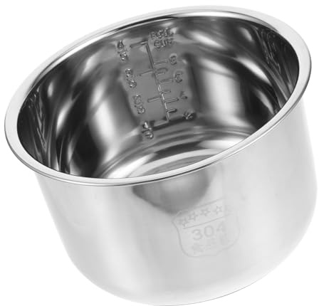 PRETYZOOM Olla Interior de Acero Inoxidable 4l Fondo Grueso para Olla Arrocera Accesorios de Cocina Doméstica Compatible