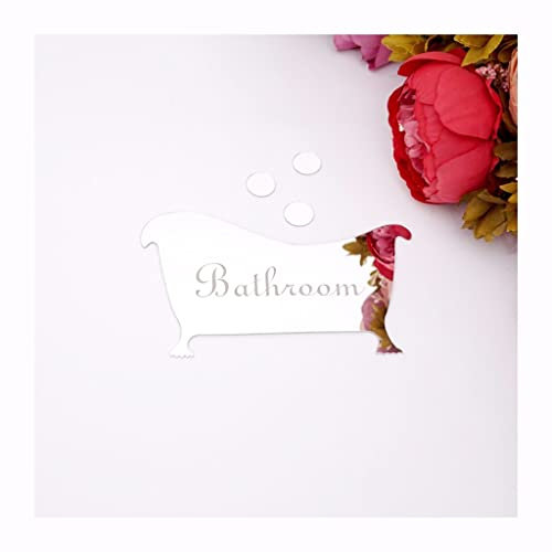 Acrylplatten, Toilettenschild, Badezimmer-Eingangsschild, Acrylspiegel, Tür-Wandaufkleber für Geschäft, Zuhause, Hotel-Dekoration (Gold) (einfarbig)