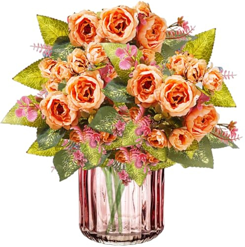 astylishome Fiori finti che sembrano reali per tomba peonia fiori artificiali con gambo lungo grandi peonie finte decorative fiori finti per decorazioni autunnali casa festa di nozze composizioni
