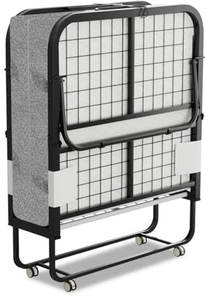 Ollewiellan Hopfällbar Säng 90 x 200 cm, vikbar 13 cm Skummadrass, Väldam, 200 kg Lastkapacitet