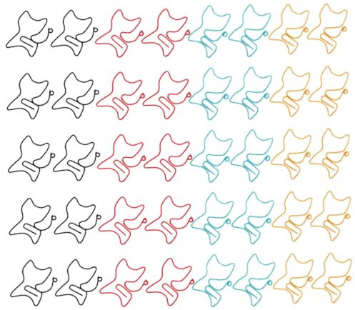JEWEDECO 50 Stück Katzen Design Büroklammern Aus Metall Kreative Memo Klammern in Tierform Bunte Lesezeichenclips Für Büro Und Schule Dekoratives Schreibwarenzubehör