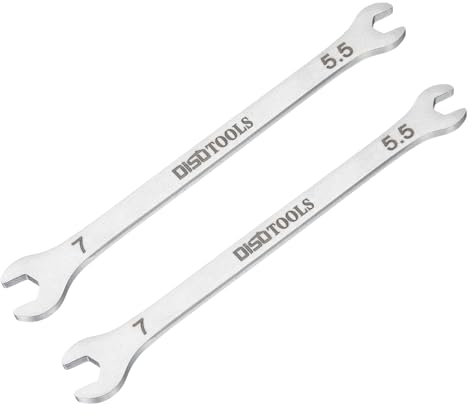 QUARKZMAN 2pz Chiave a Bocca Aperta Sottile 5.5mm x 7mm Metrica Placcata a Sabbiatura in Acciaio Inossidabile 3cr13, Chiave a Doppia Estremità Sottile per Manutenzione Domestica